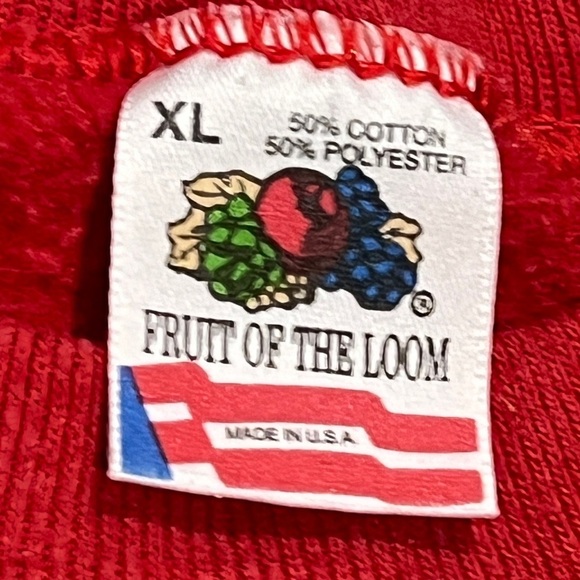 Vintage 90s Mount Rushmore 29 Cent USA Stamp 1991 Red Crewneck Sweatshirt - Picture 5 of 5